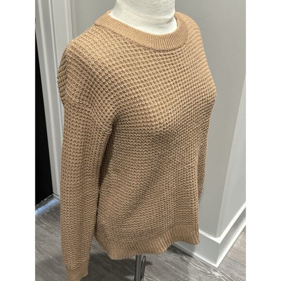 Time & Tru Brown Waffle Knit Sweater Womens XS - Picture 4 of 7